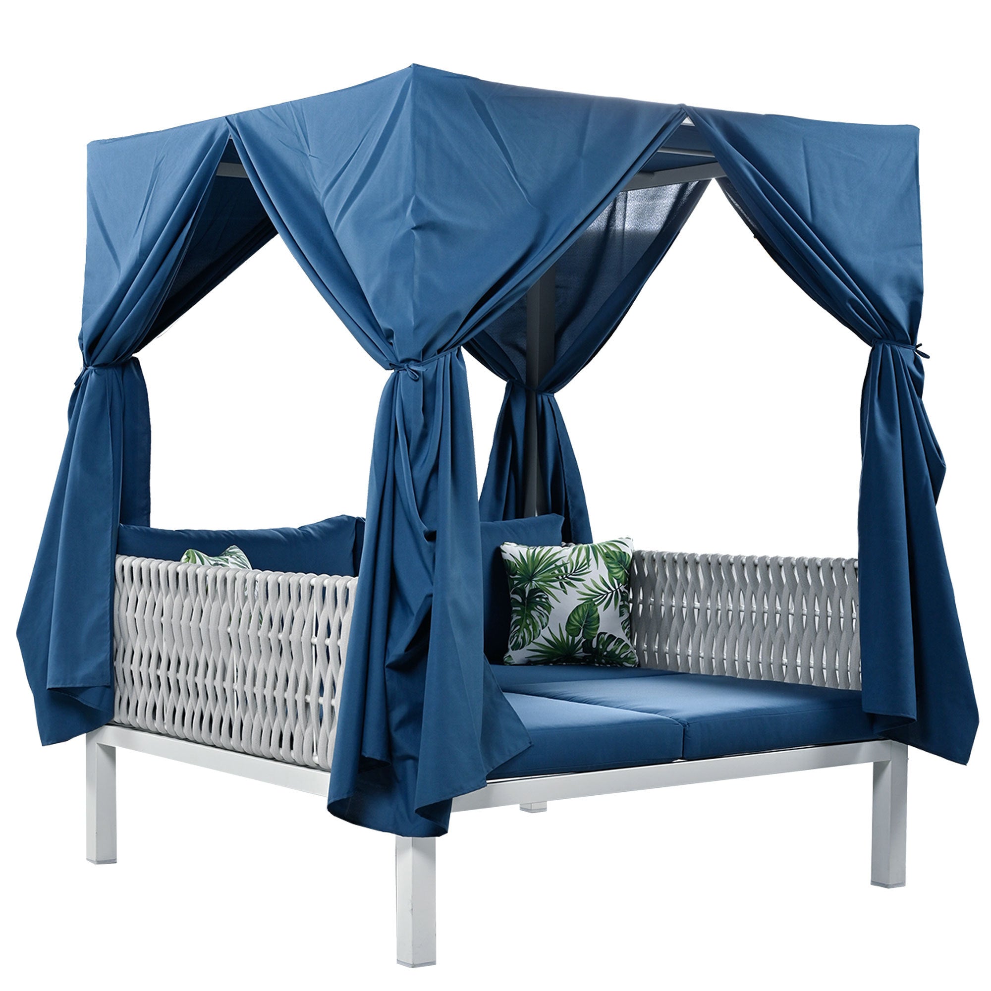 U_Style  Outdoor Patio Sunbed with Curtains, High Comfort, Suitable for Multiple Scenarios