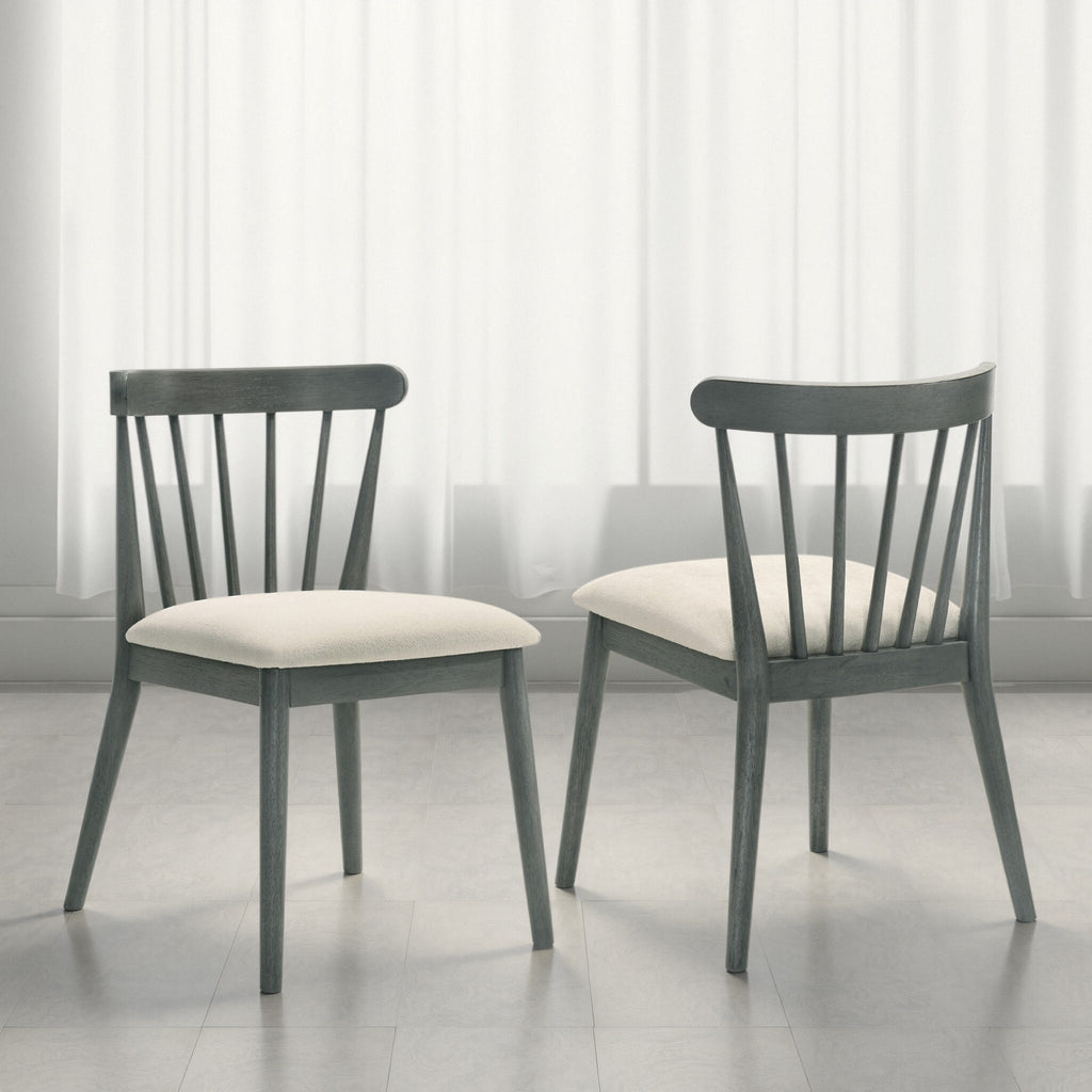 2-Piece Rustic Dining Chairs, Solid Wood Frame, Farmhouse Design, Easy Assembly