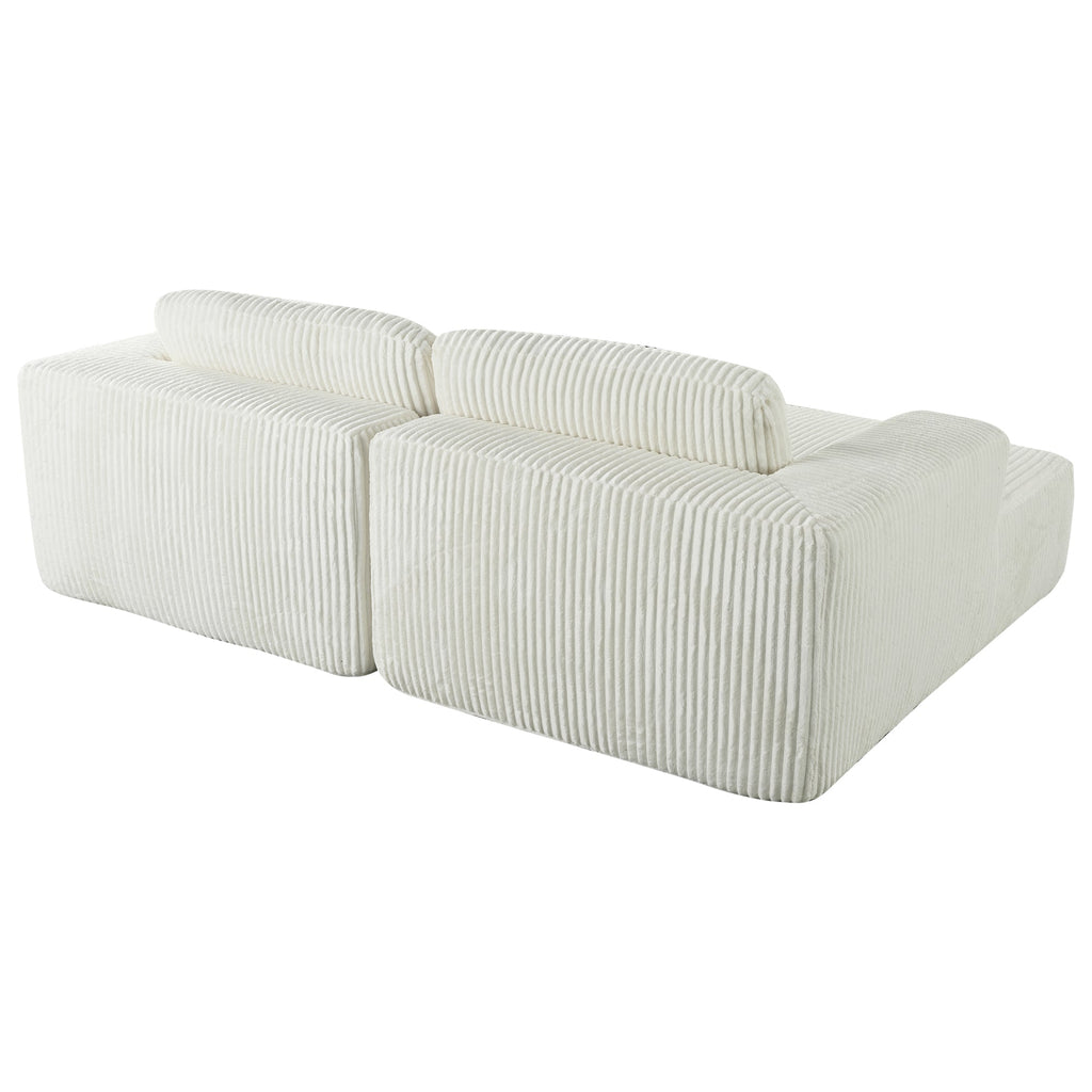 U_Style Corduroy Double Sofa Bed with 2 Pillows, Perfect for Living Rooms, Apartments, Offices