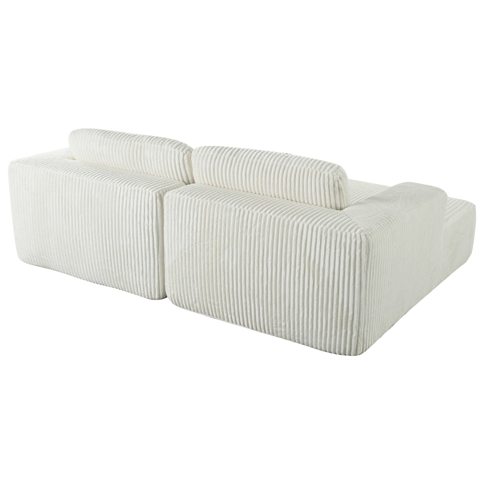U_Style Corduroy Double Sofa Bed with 2 Pillows, Perfect for Living Rooms, Apartments, Offices