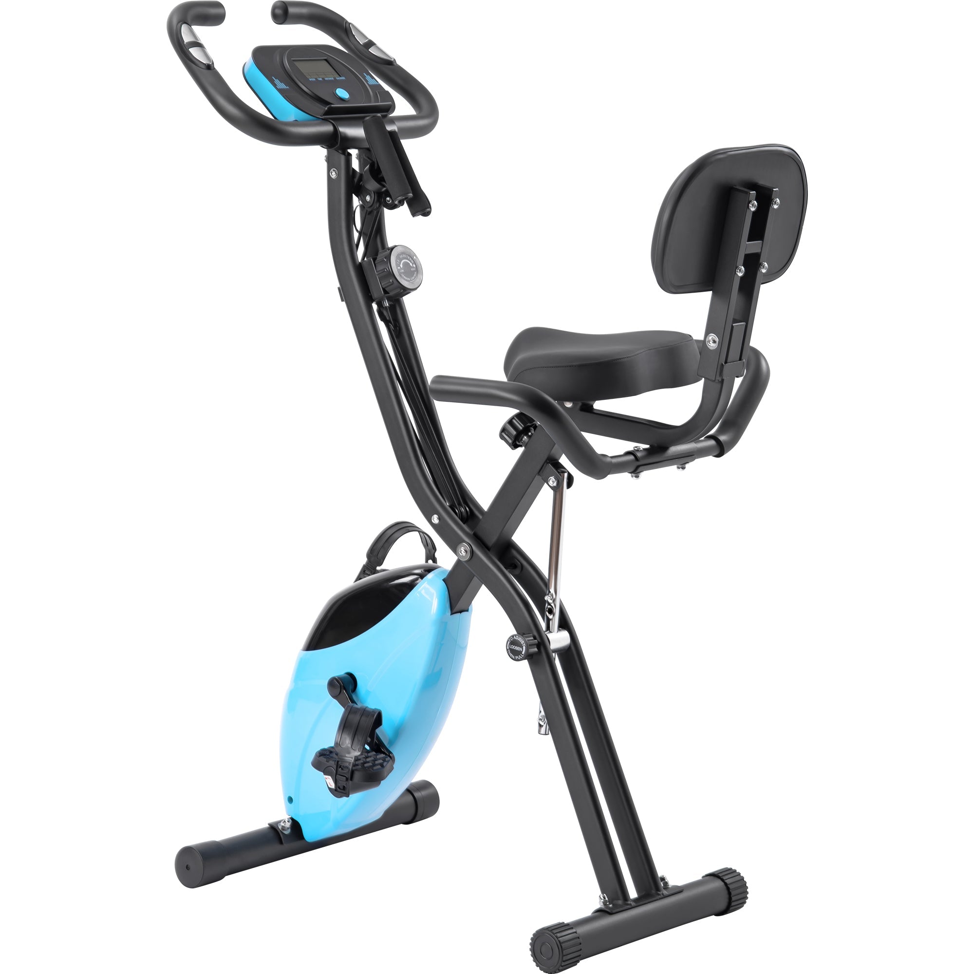 Exercise Bike,Workout Bikes for Home,Folding Stationary Bikes for Home with 16-Level Magnetic Resistance, 300LBS Capacity X-Bike Indoor Exercise Equipment with Heart Rate Sensor & LCD Monitor