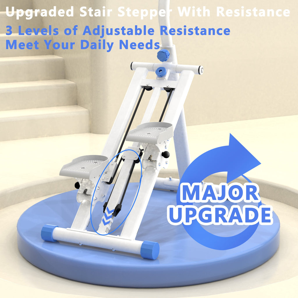 Stair Stepper with resistance Home-Upgrade Vertical Climber Workout Machine for Full-Body Exercise Climber Fitness Equipment with Stable Frame Adjustable Handlebar-Blue