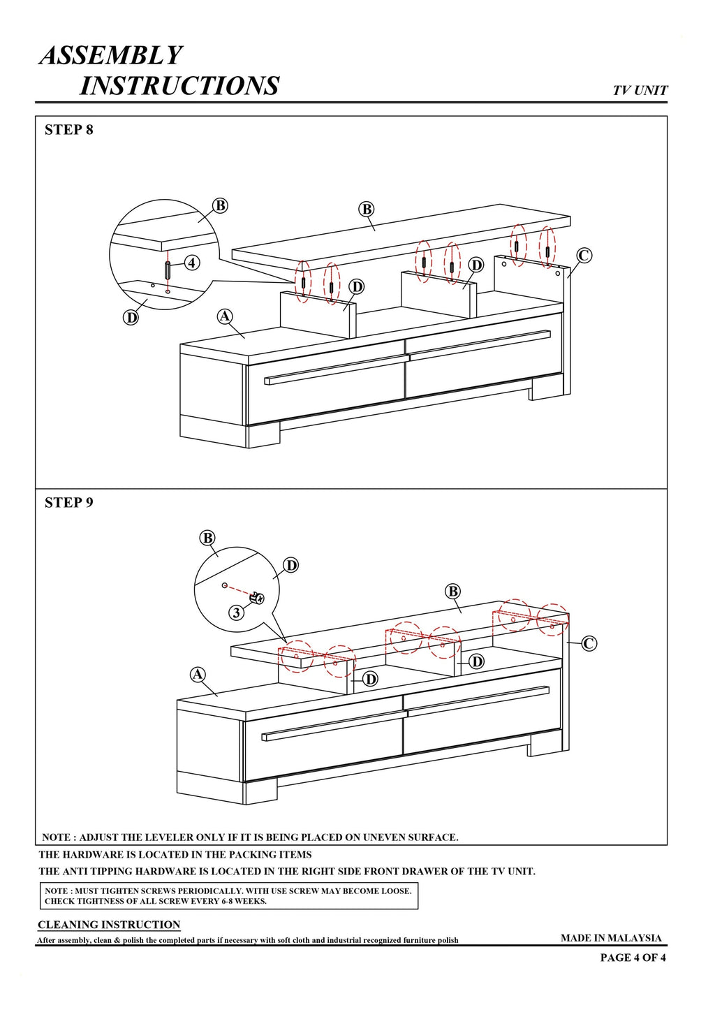 1pc Entertainment Console Modern Design Black Grey Wood Finish Open Shelf Two Spacious Drawers TV Stand
