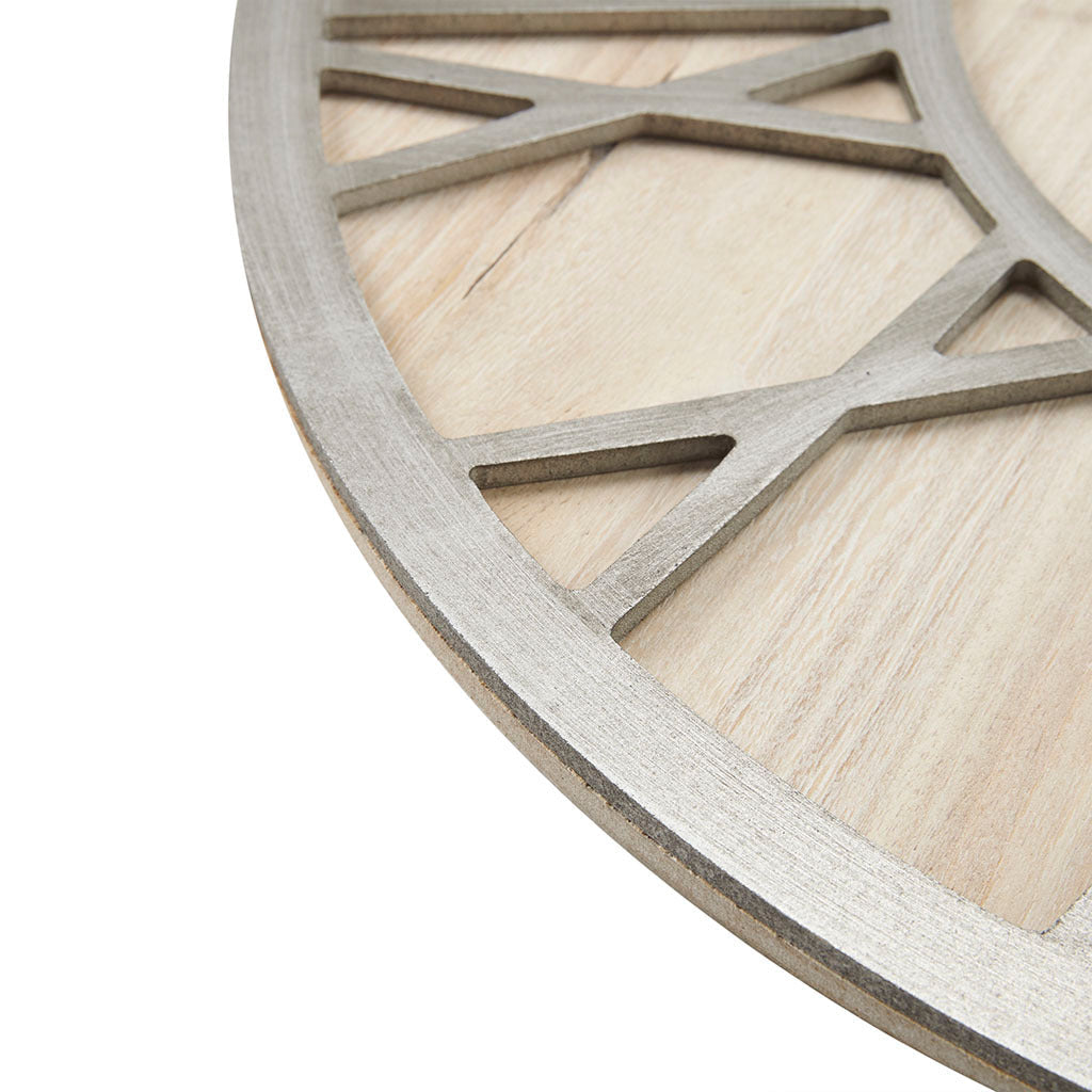 23.6' Wood Wall Clock Natural/Grey See below