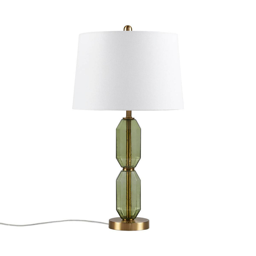 Faceted Green Glass Table Lamp Green See below