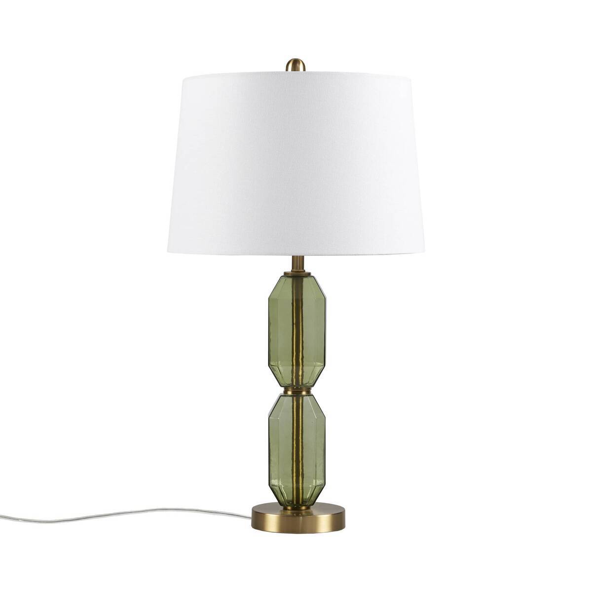 Faceted Green Glass Table Lamp Green See below