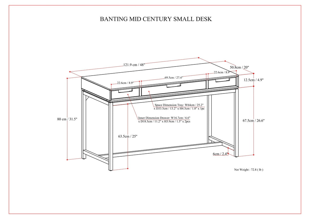 Banting Mid Century Small Desk