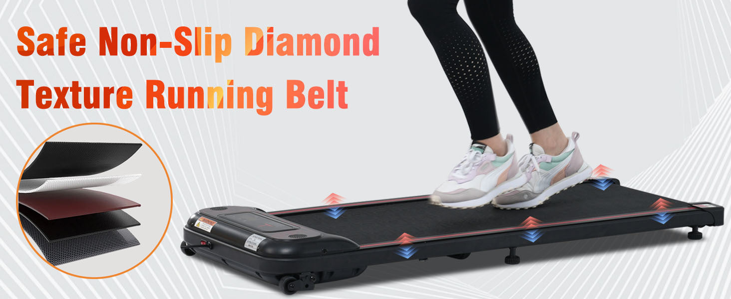 NEW Walking Pad Under Desk Treadmill for Home Office -2.5HP Walking Treadmill With Incline 0.5-4MPH 265LBS Capacity Treadmill for Walking Running - Wristband Remote