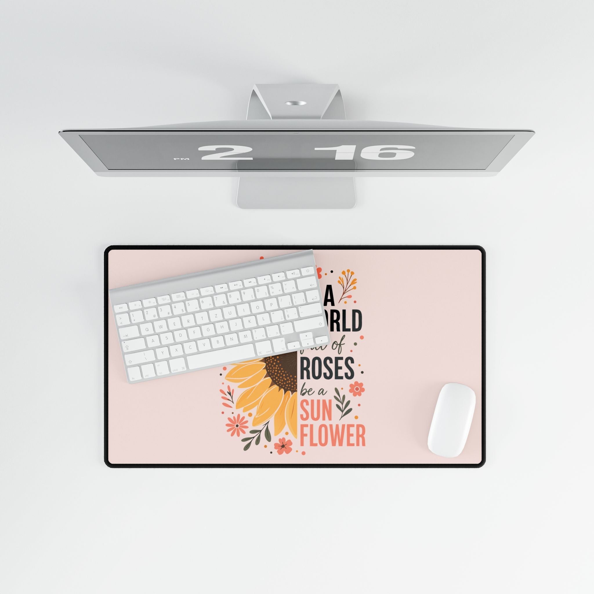 Sunflower Desk Mat | In a World Full of Roses Inspirational Mouse Pad