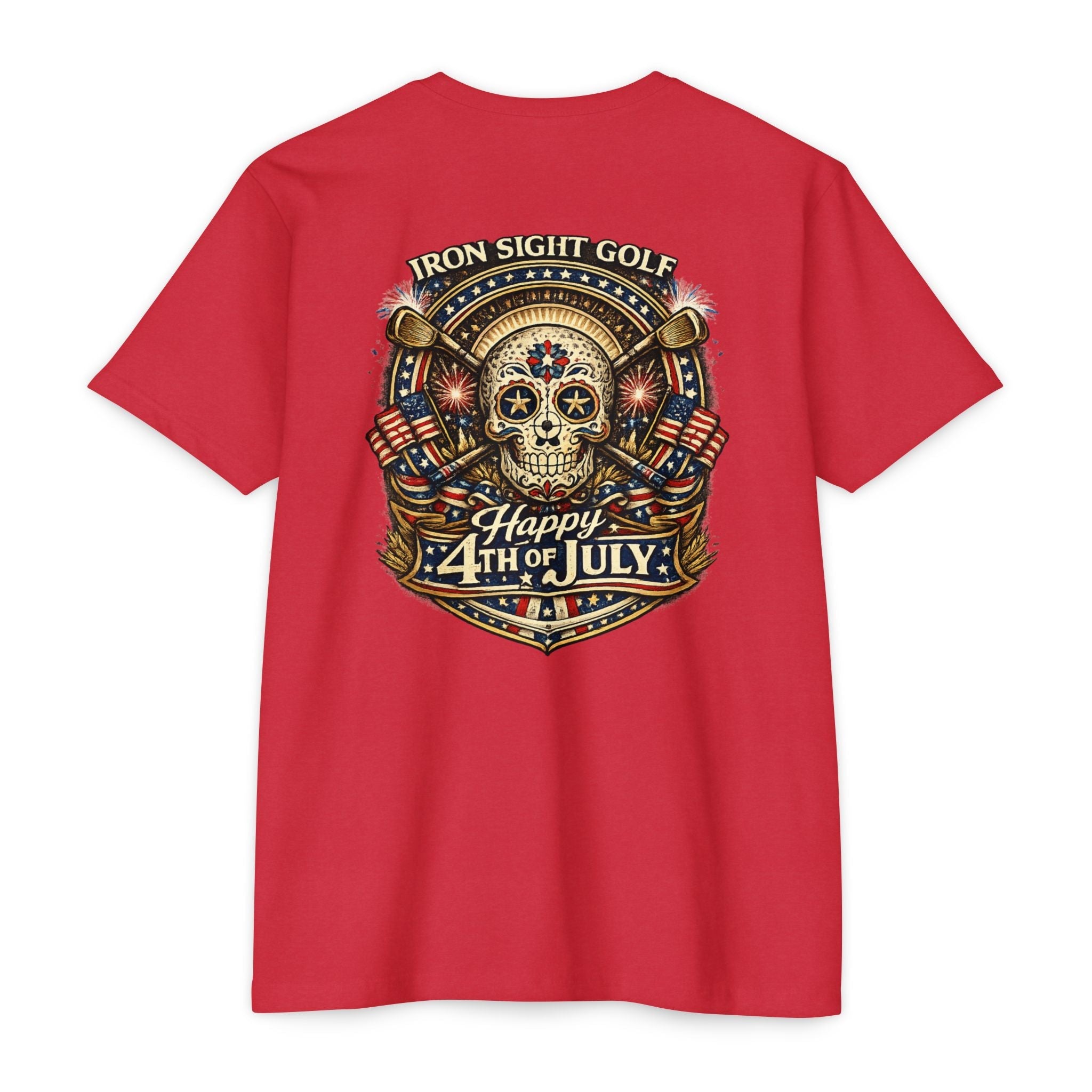 4th of July American Freedom Golf T-Shirt — Iron Sight Aztec Design