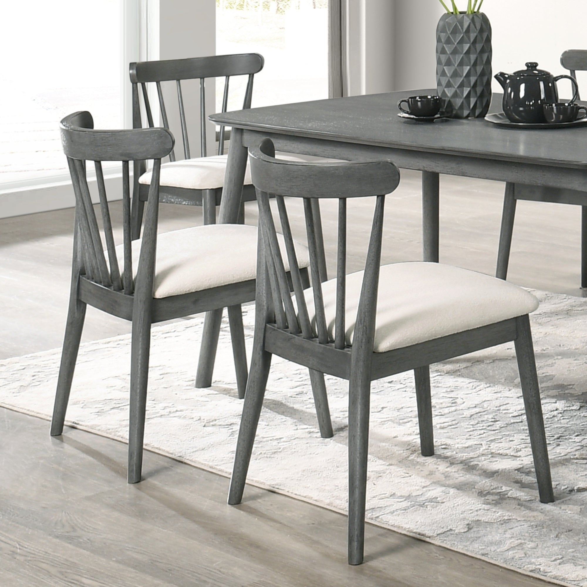 2-Piece Rustic Dining Chairs, Solid Wood Frame, Farmhouse Design, Easy Assembly
