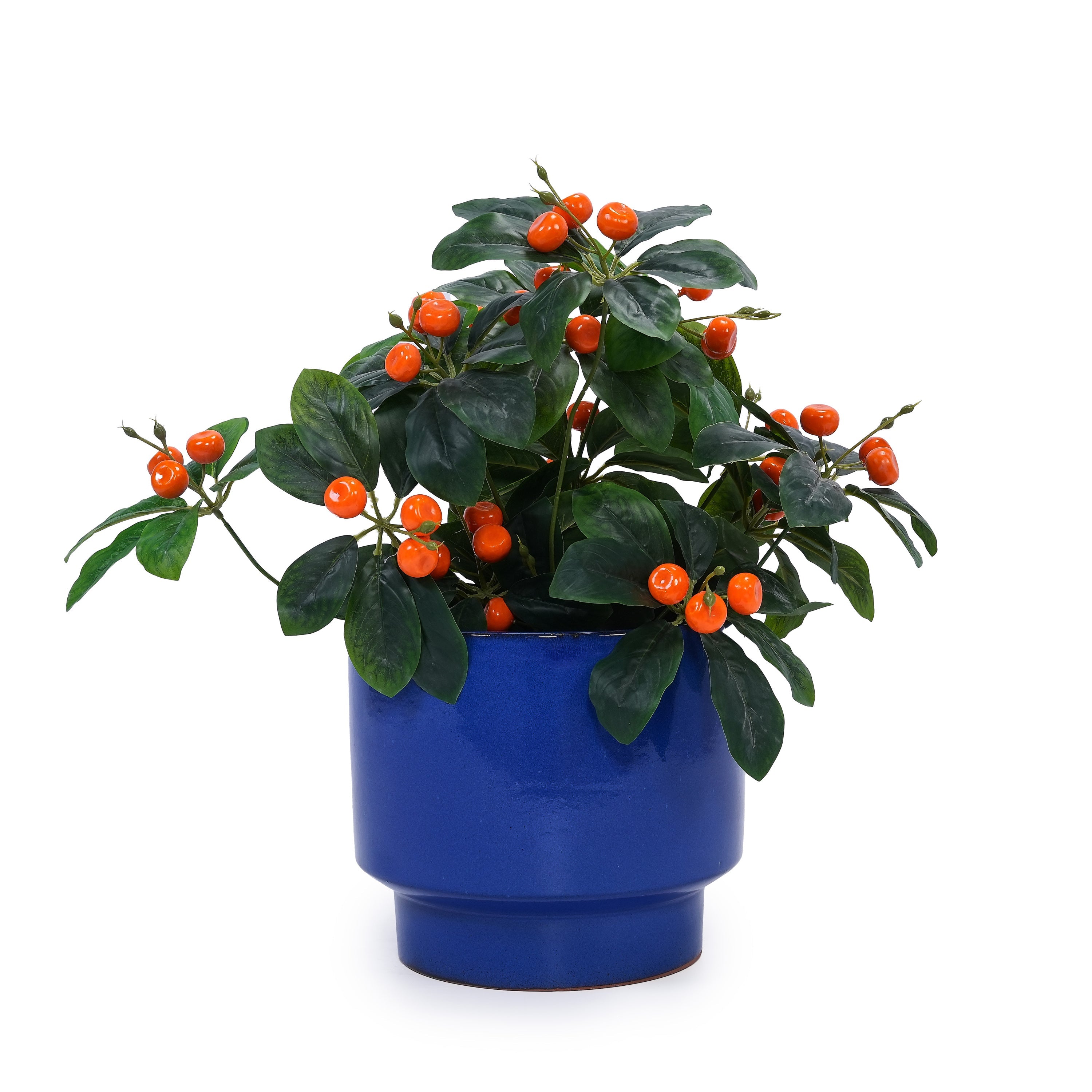 3 Pieces Ceramic Flowerpot, Modern Planter for Patio, Garden or Windowsills - Antique Blue Green