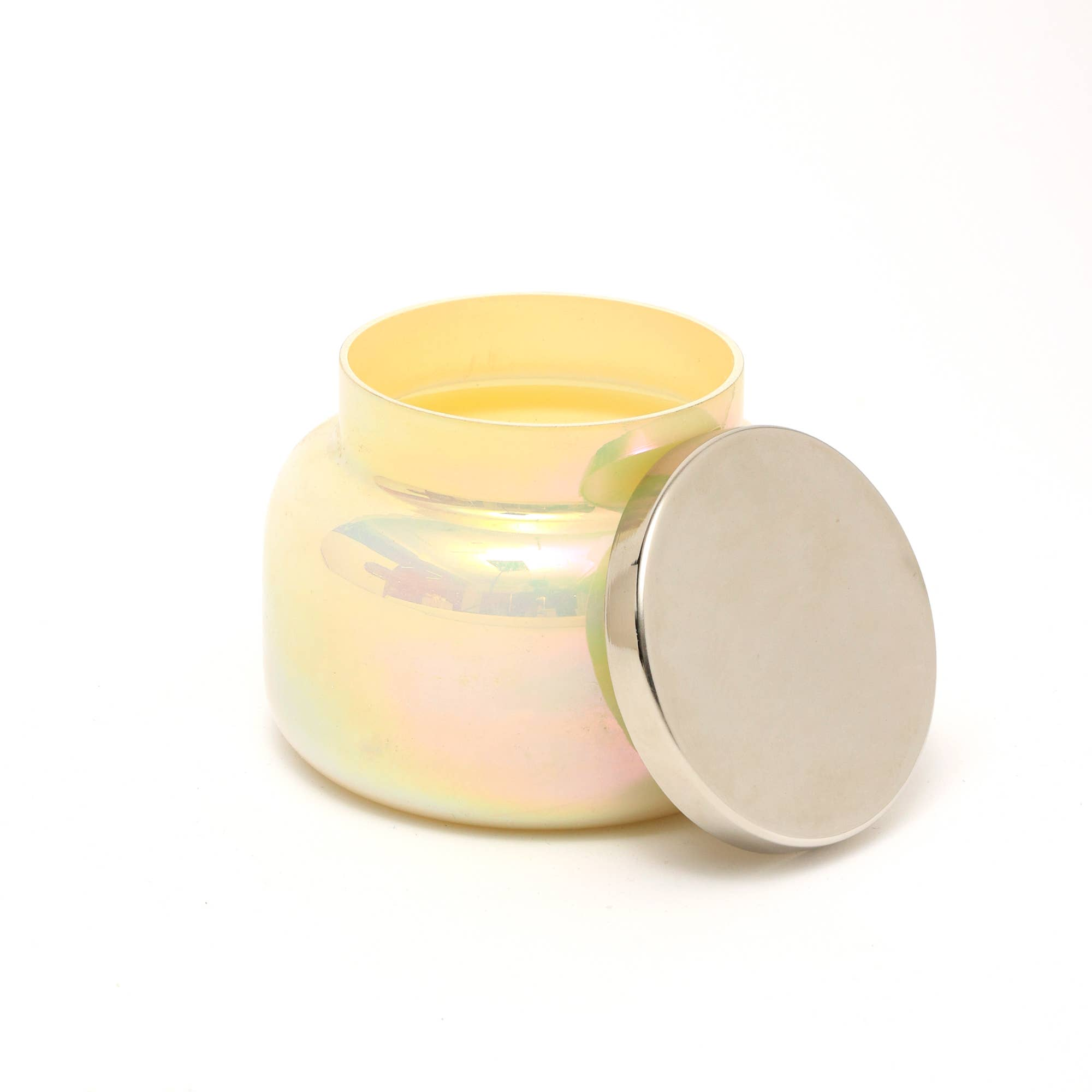 Scented Wax Candle Jar with Lid- Pastel Yellow