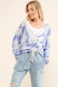 And The Why Blue Tie Dye Twisted Sweater