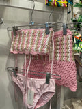 Planet Sea - Pink 2pc Tan/White Bikini