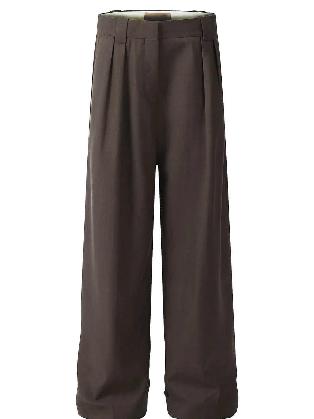 High-Waisted Wide Leg Pleated Trousers