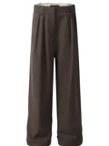High-Waisted Wide Leg Pleated Trousers