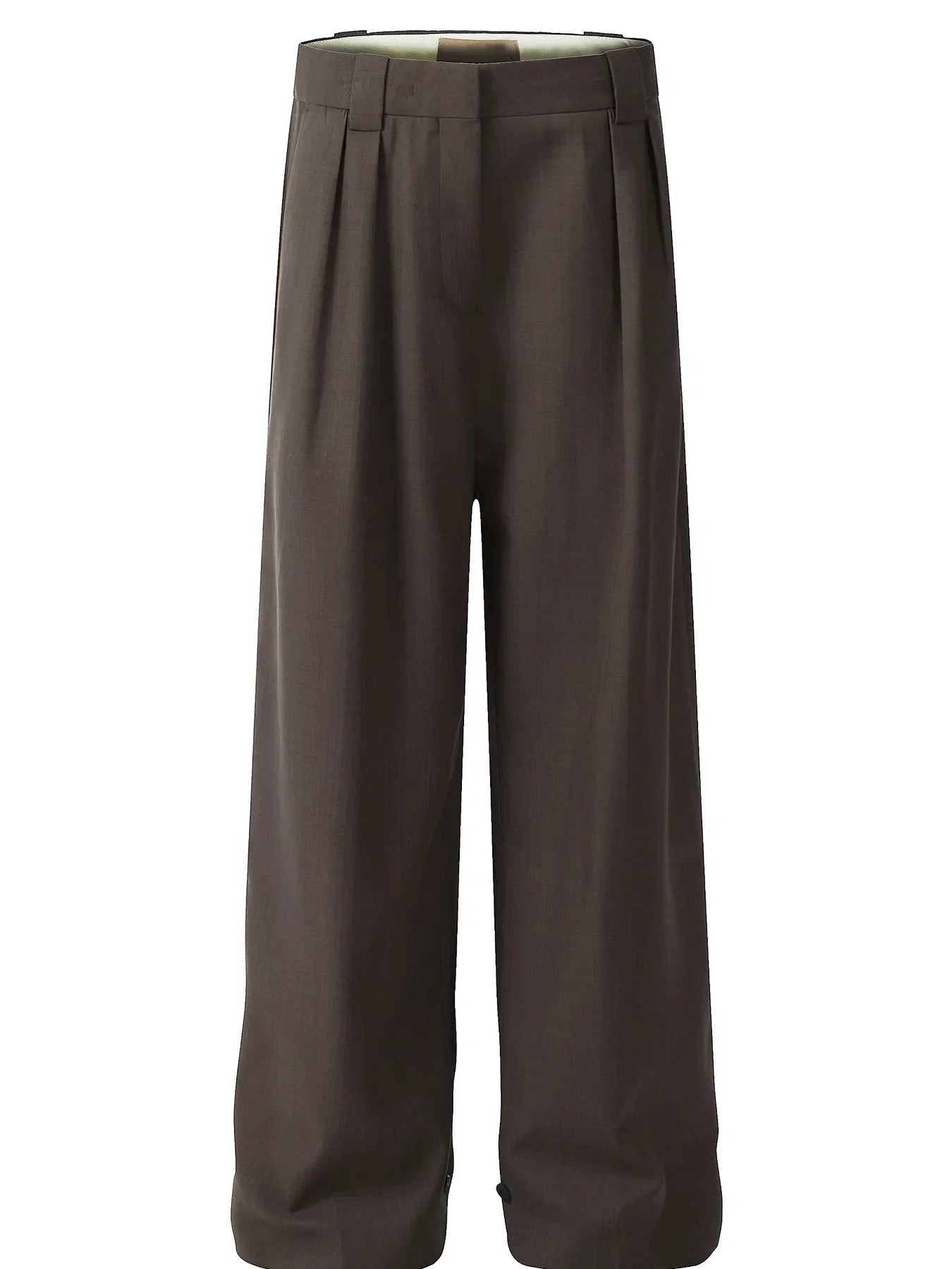 High-Waisted Wide Leg Pleated Trousers