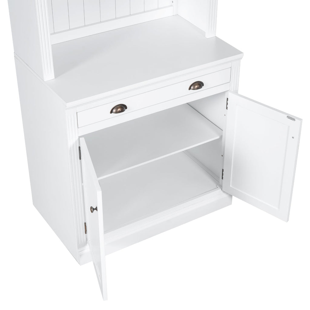 83.4"Tall Bookshelf with LED Lighting, Modern Bookcase with 2 Doors and 1 Drawer,Storage Bookcase with Open Shelves for Living Room,Home Office,White