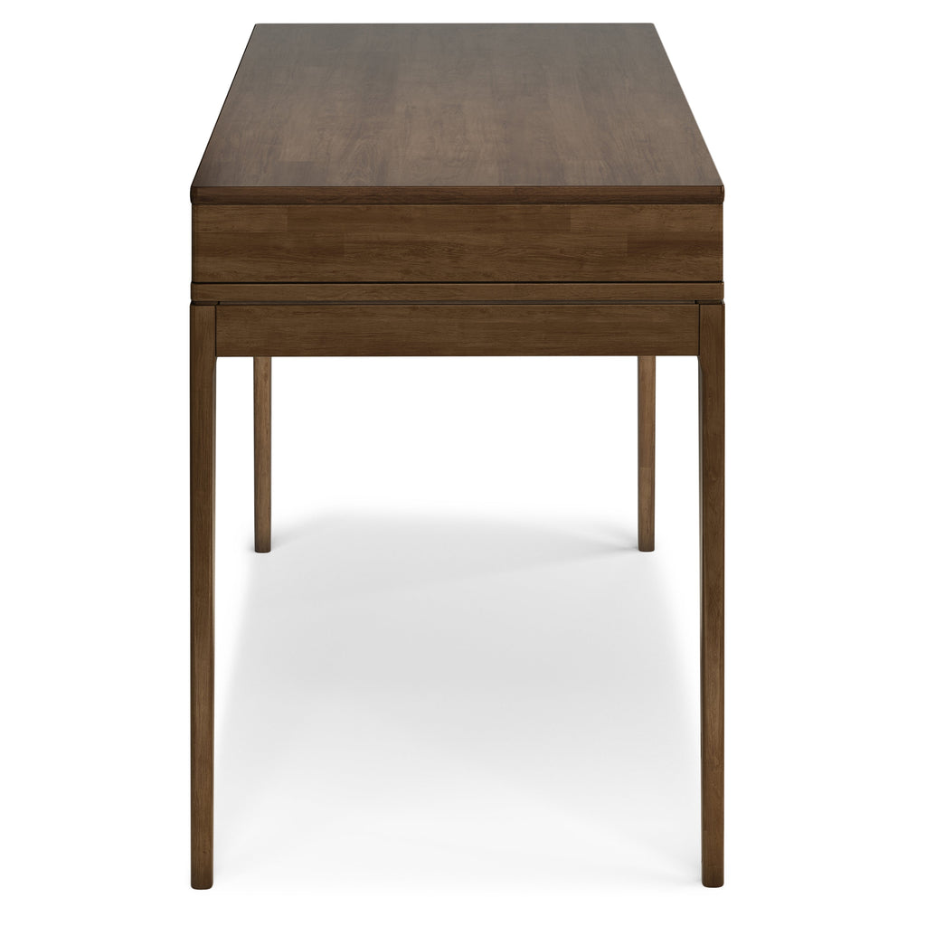 Harper 48 inch Wide Solid Hardwood Mid-Century Modern Small Desk in Walnut Brown