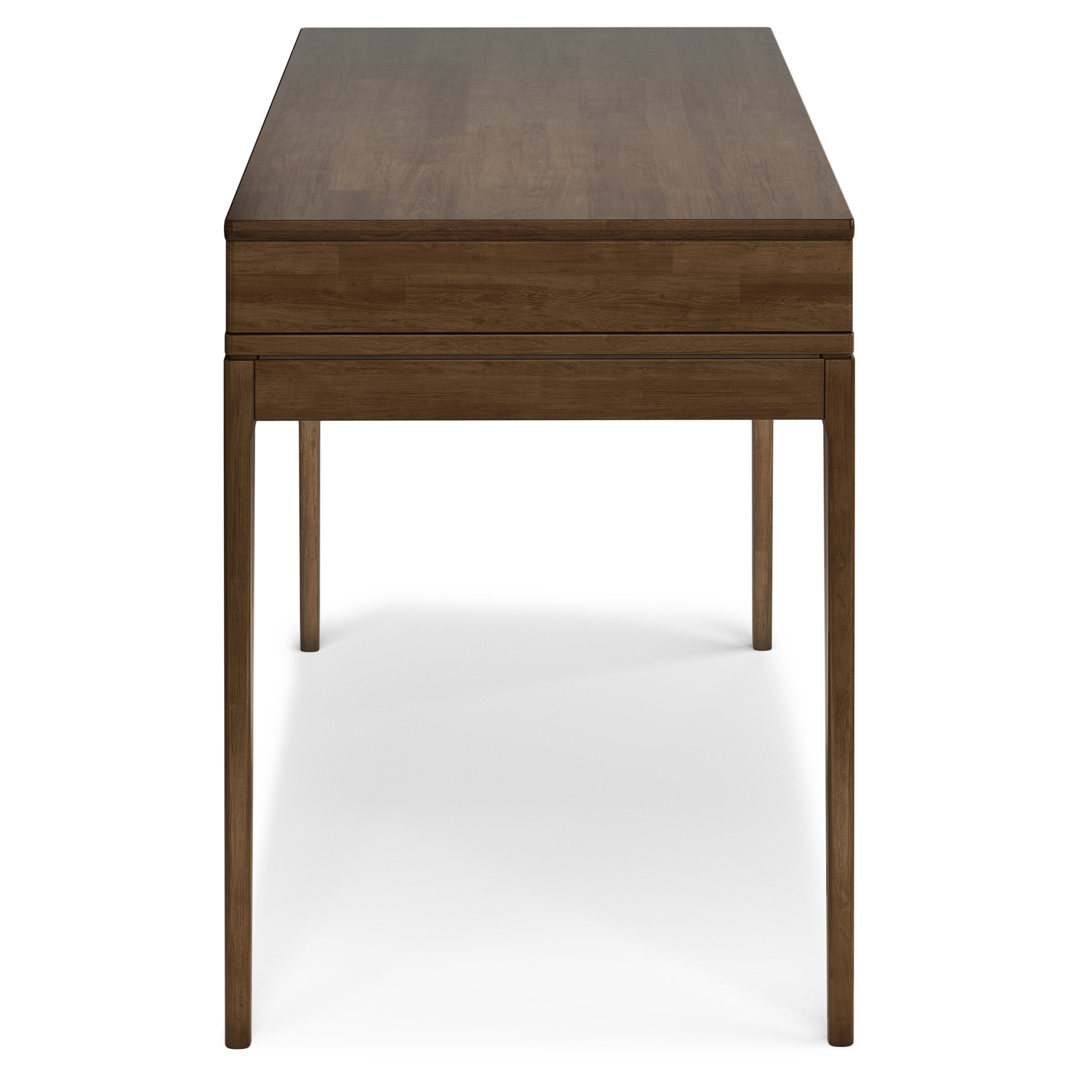 Harper 48 inch Wide Solid Hardwood Mid-Century Modern Small Desk in Walnut Brown