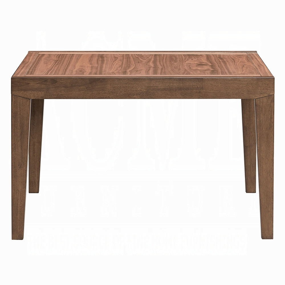 Walnut Finish Extendable Dining Table Modern Kitchen Dining Wooden Furniture 1pc Self Storing Leaf