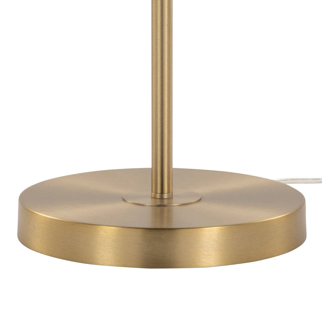 Bounty 62' Contemporary Metal Floor Lamp in Gold Metal with White Linen Shade from Grandview Gallery by LumiSource
