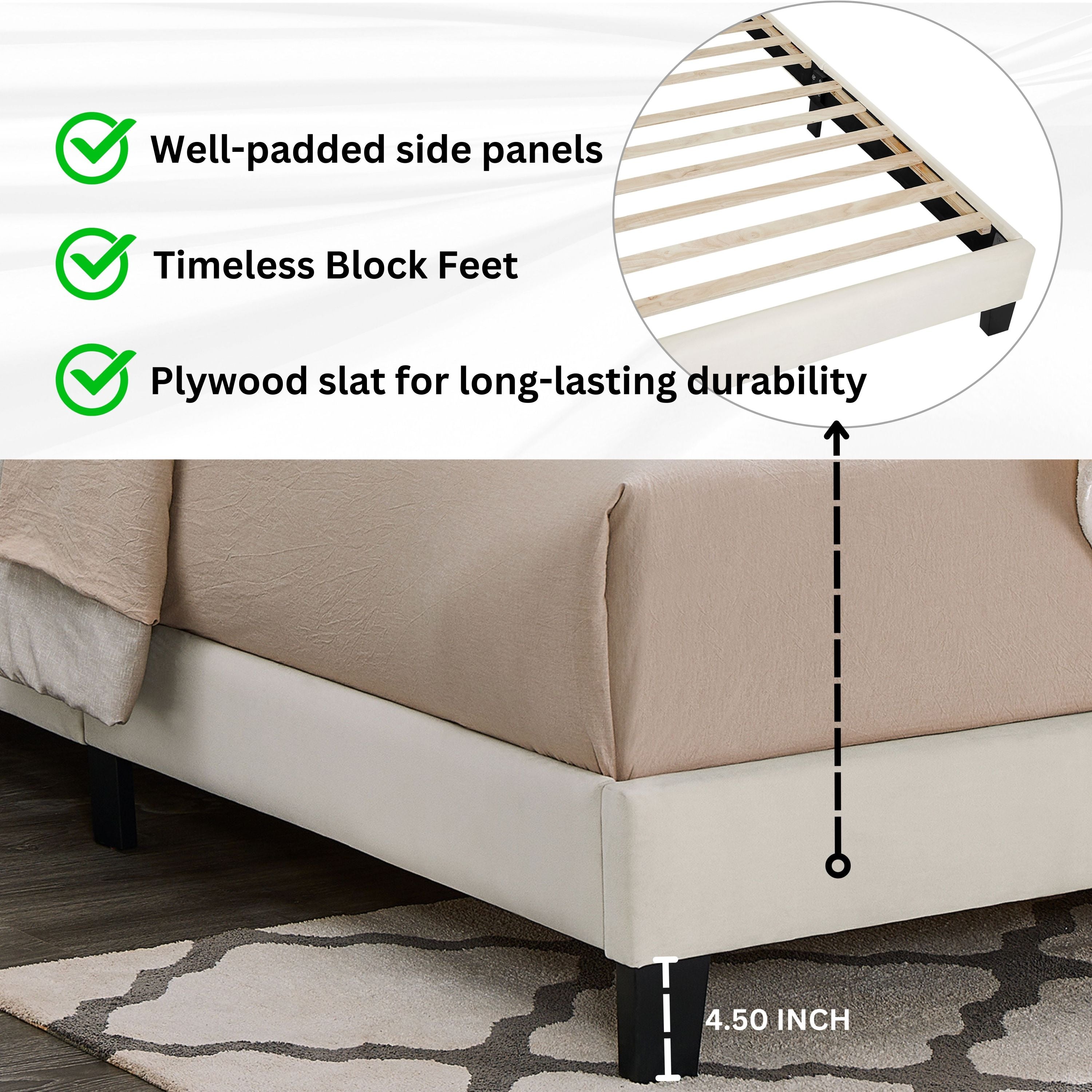 Roundhill Furniture Findlay 2-Piece Bedroom Set, Plush 3D Upholstered Bed with Nightstand, Full