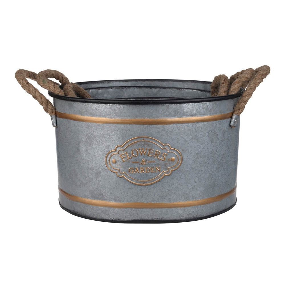 Set of 3 Huxley Metal Decorative Pots