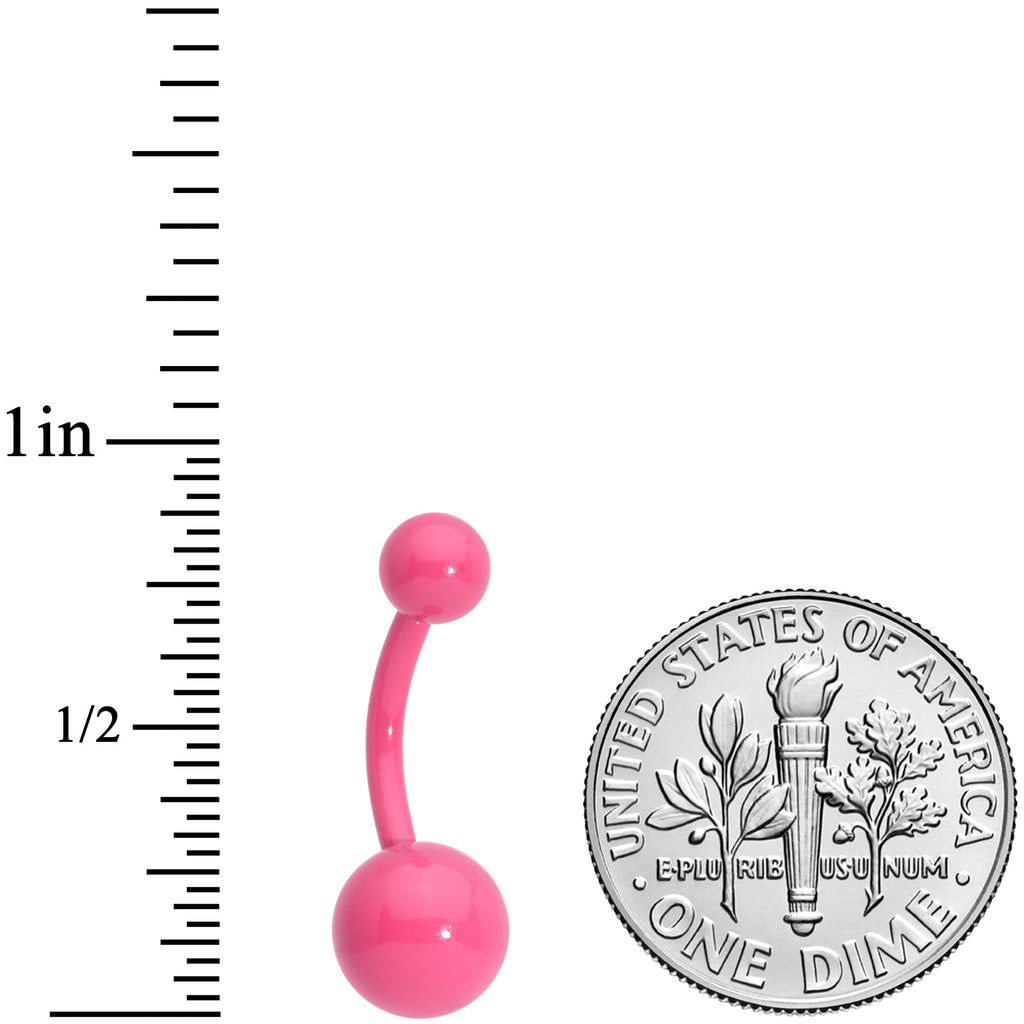 Pink Glow In The Dark Effect Belly Ring
