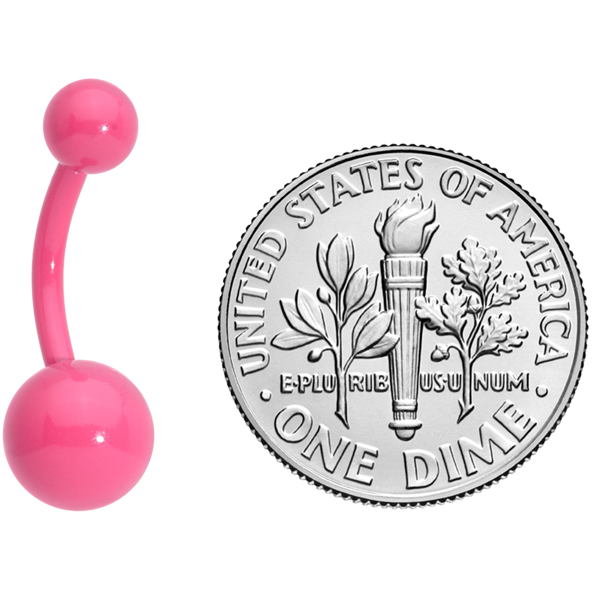 Pink Glow In The Dark Effect Belly Ring