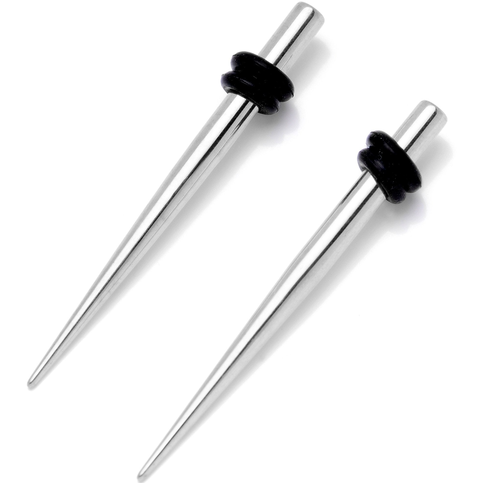 Stainless Steel Micro Taper Straight Plug Set 14G to 8G