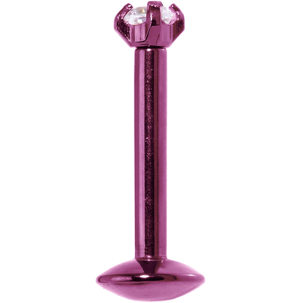 16G 5/16 Purple Titanium Internally Threaded Gem Labret Monroe