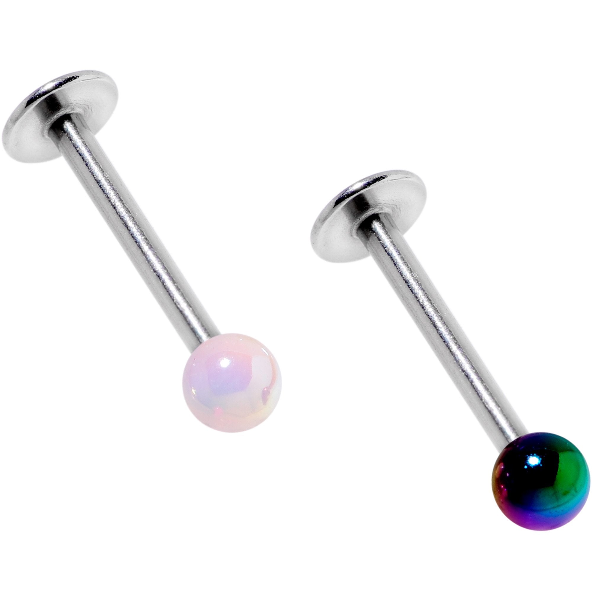 Multi Color Pearlescent Acrylic Ball Labret Monroe Tragus Set of 4