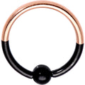 16G 3/8 Black and Rose Gold Tone Two Tone BCR Captive Ring
