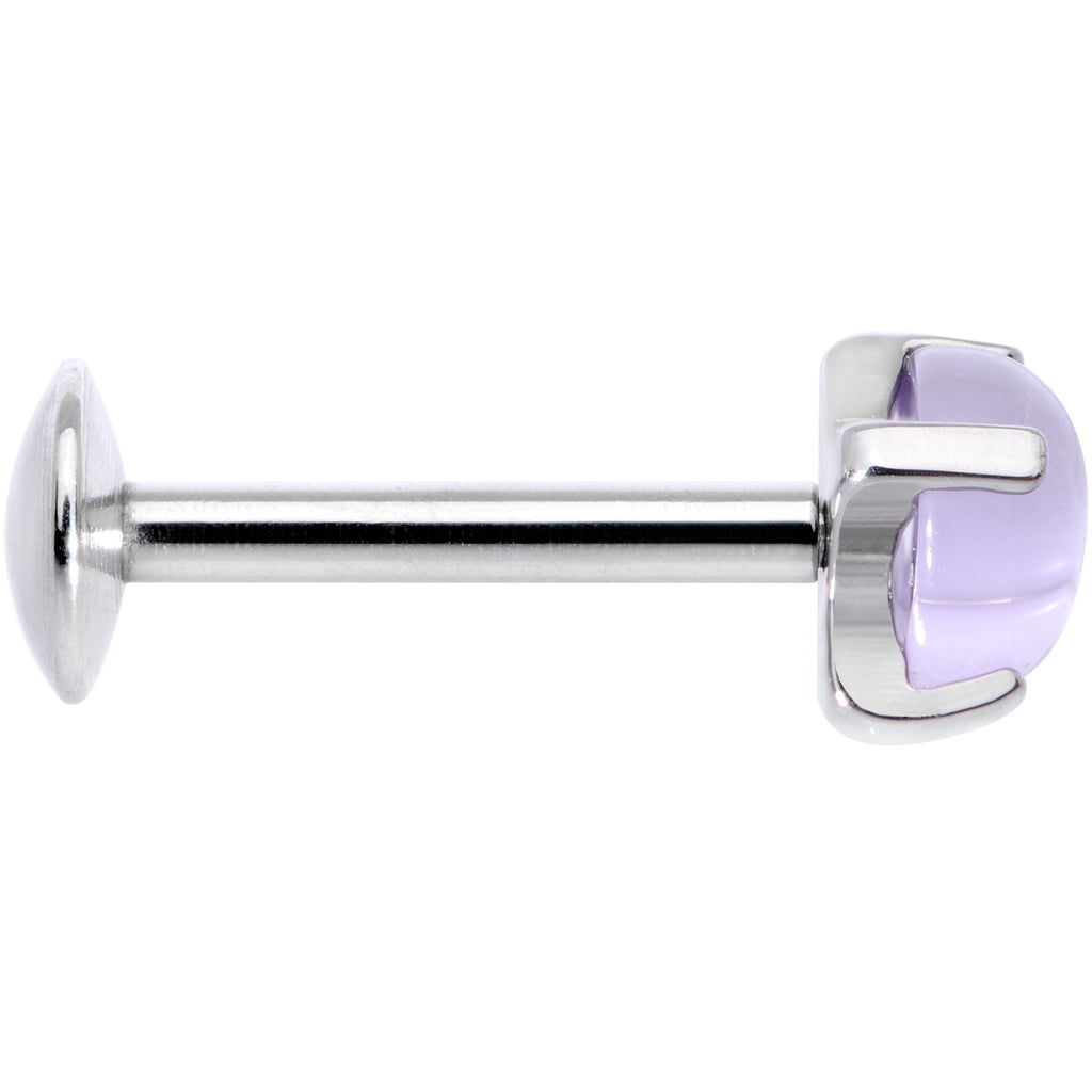 16G 5/16 Pink Amethyst Internally Threaded Labret Monroe Tragus