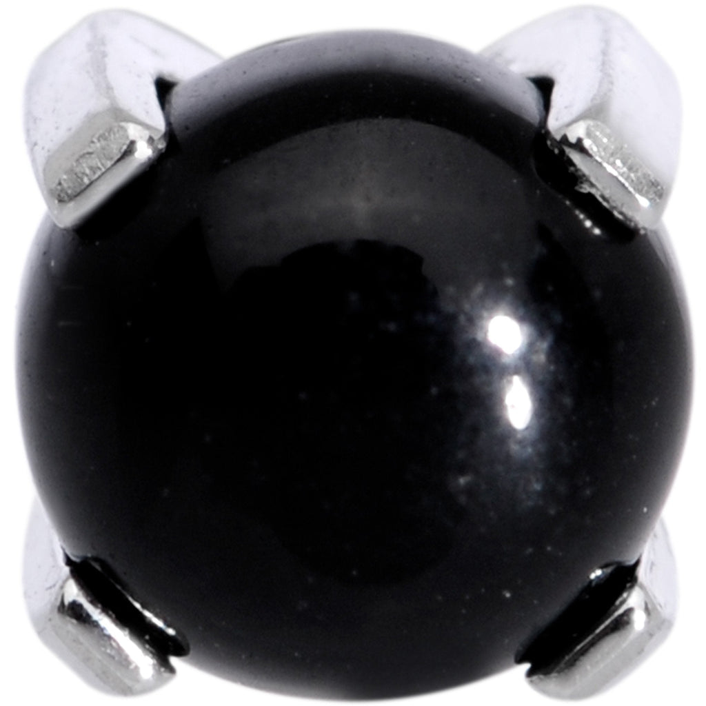 16G 5/16 Black Agate Internally Threaded Labret Monroe Tragus