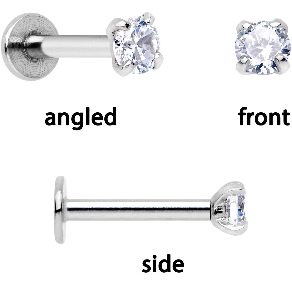 16G 1/4 Clear Gem Gold Tone Daisy Flower Cartilage Tragus Set of 3