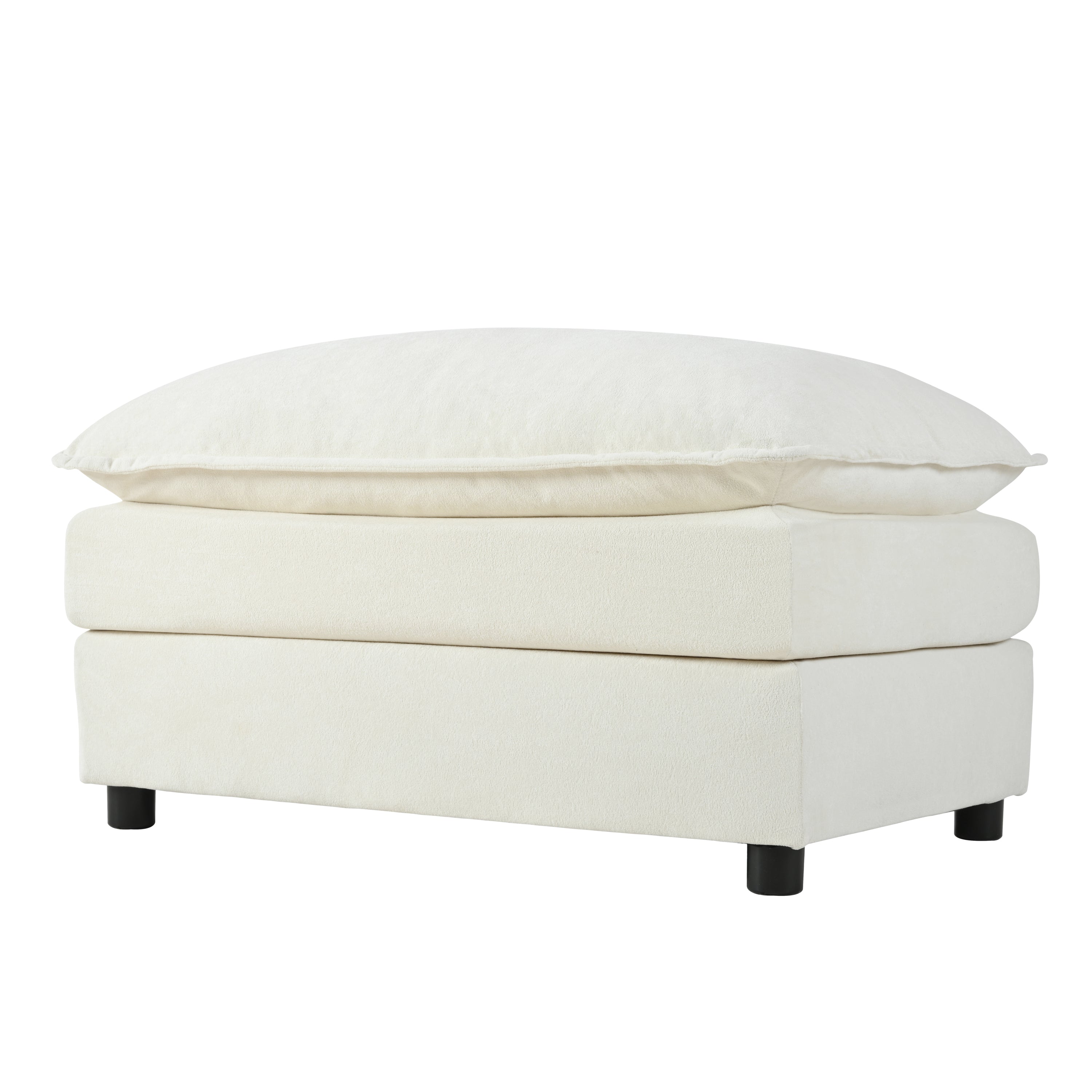 Modular Sectional Sofa, Oversized Deep Seat U Shaped Couch Set for Living Room, 4-Seater Comfy Cloud Couches with 2 Movable Ottomans, DIY Combination, Chenille,Beige
