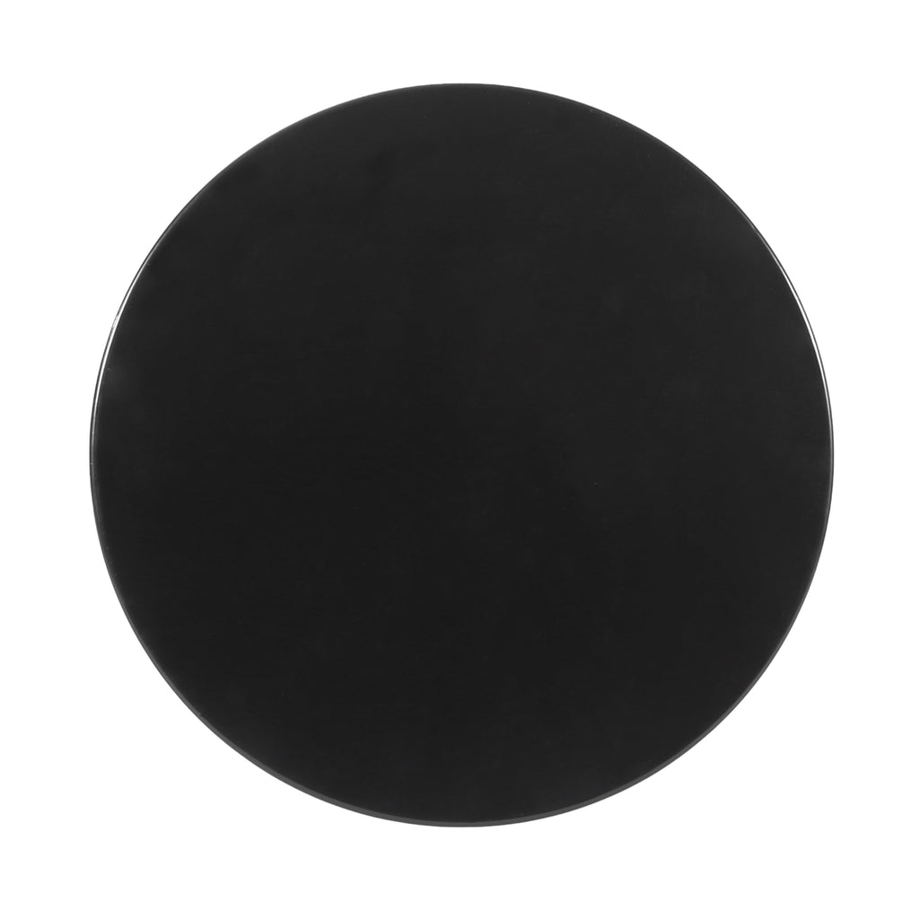 Modern Outdoor Metal End Table with Iron Cut Design in Black, Large Size