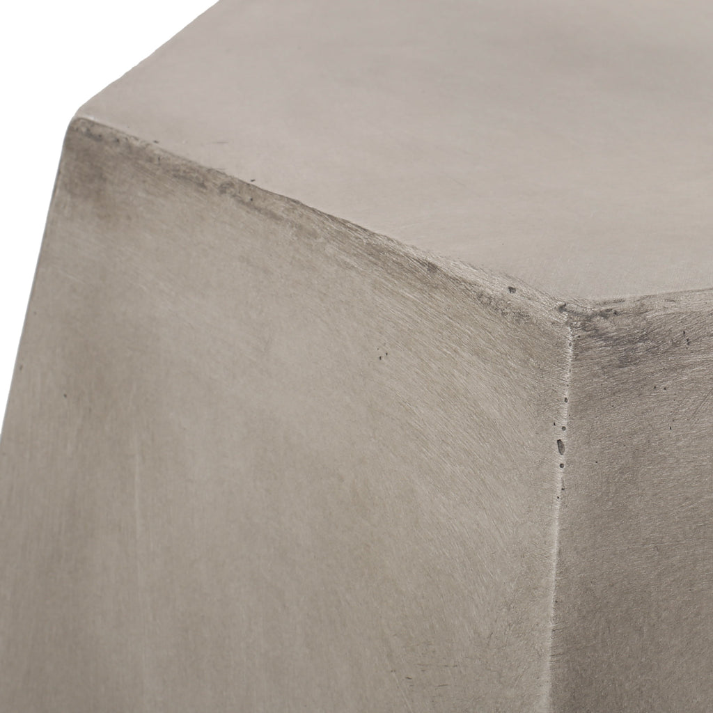 Outdoor CALGARY Side Table Light Grey Magnesium Oxide Contemporary Design 20.50 x 18.50 x 18.75 inches