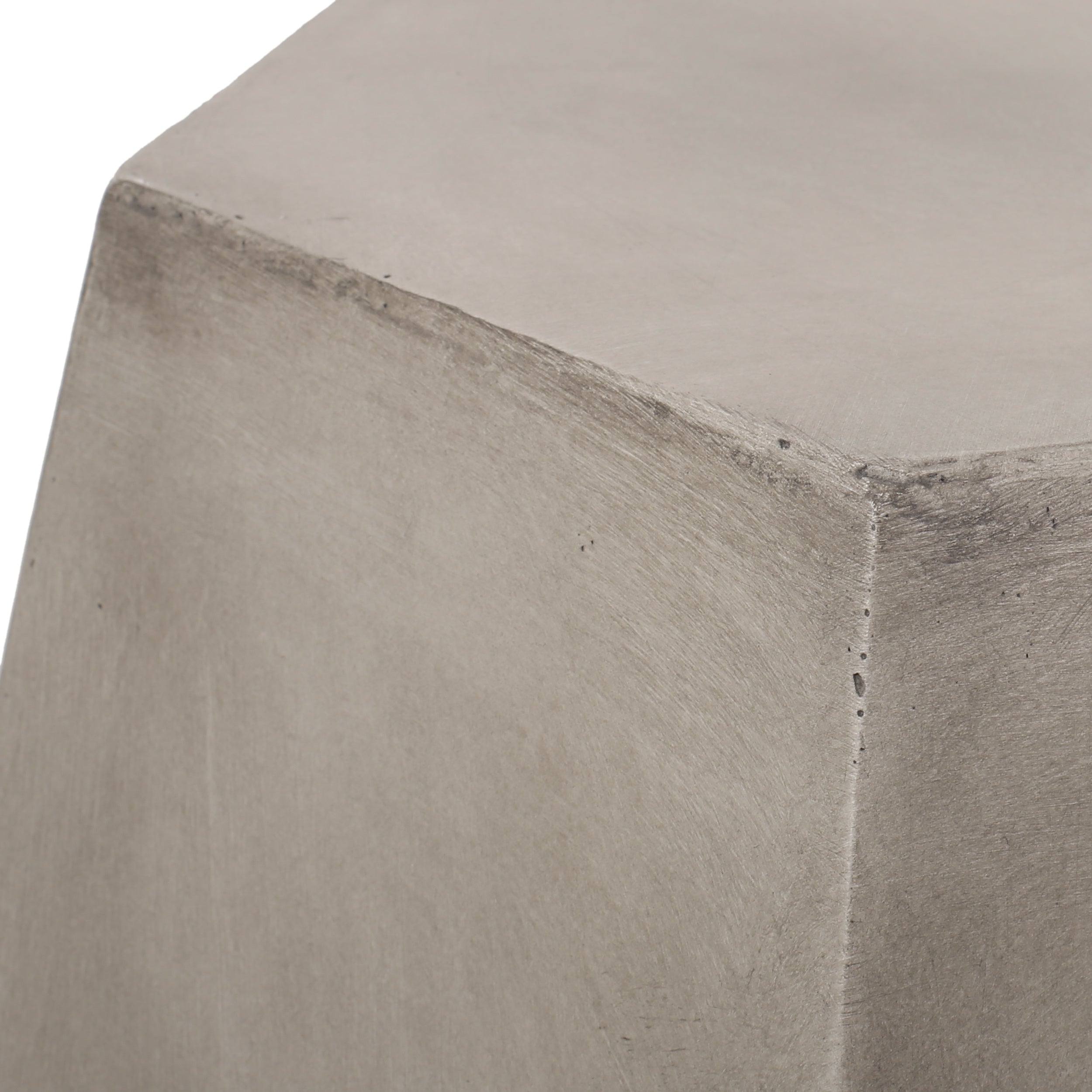 Outdoor CALGARY Side Table Light Grey Magnesium Oxide Contemporary Design 20.50 x 18.50 x 18.75 inches
