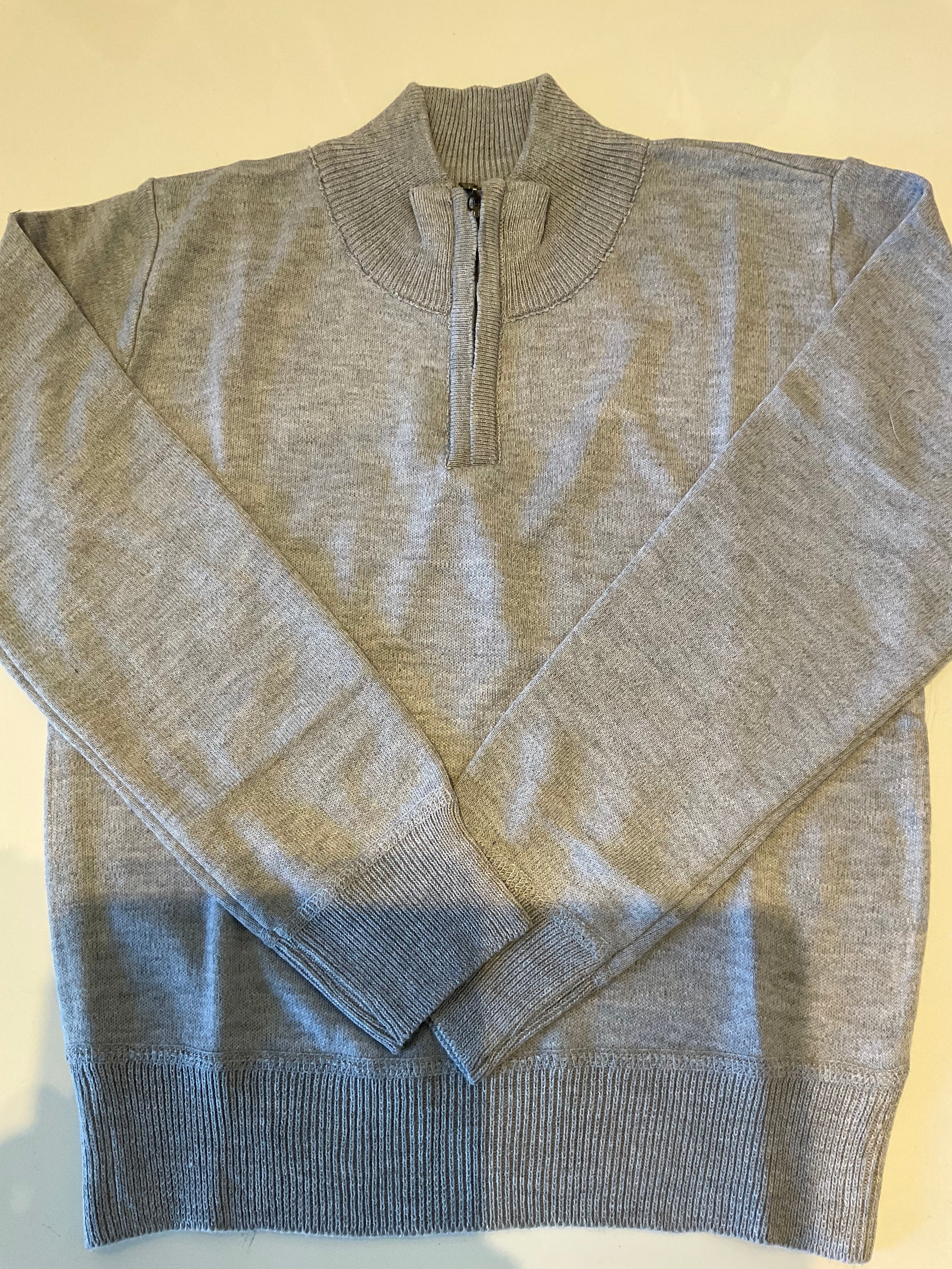 Isaac Mizrahi - Light Gray Boys Solid 1/4 Zip Sweater