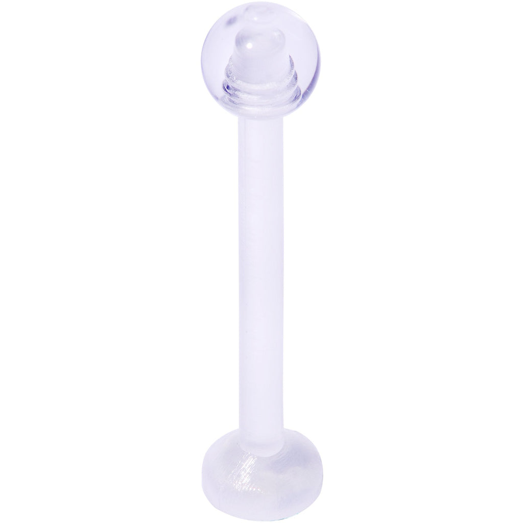 14G 5/8 Clear Flexible Bioplast Straight Barbell Retainer