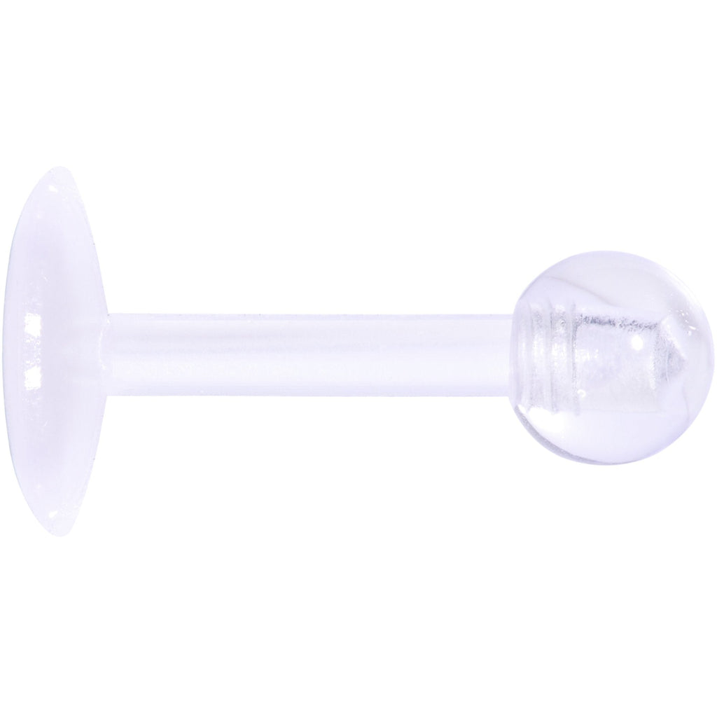 16G 1/4 Clear Flexible Bioplast Labret Monroe Tragus Retainer