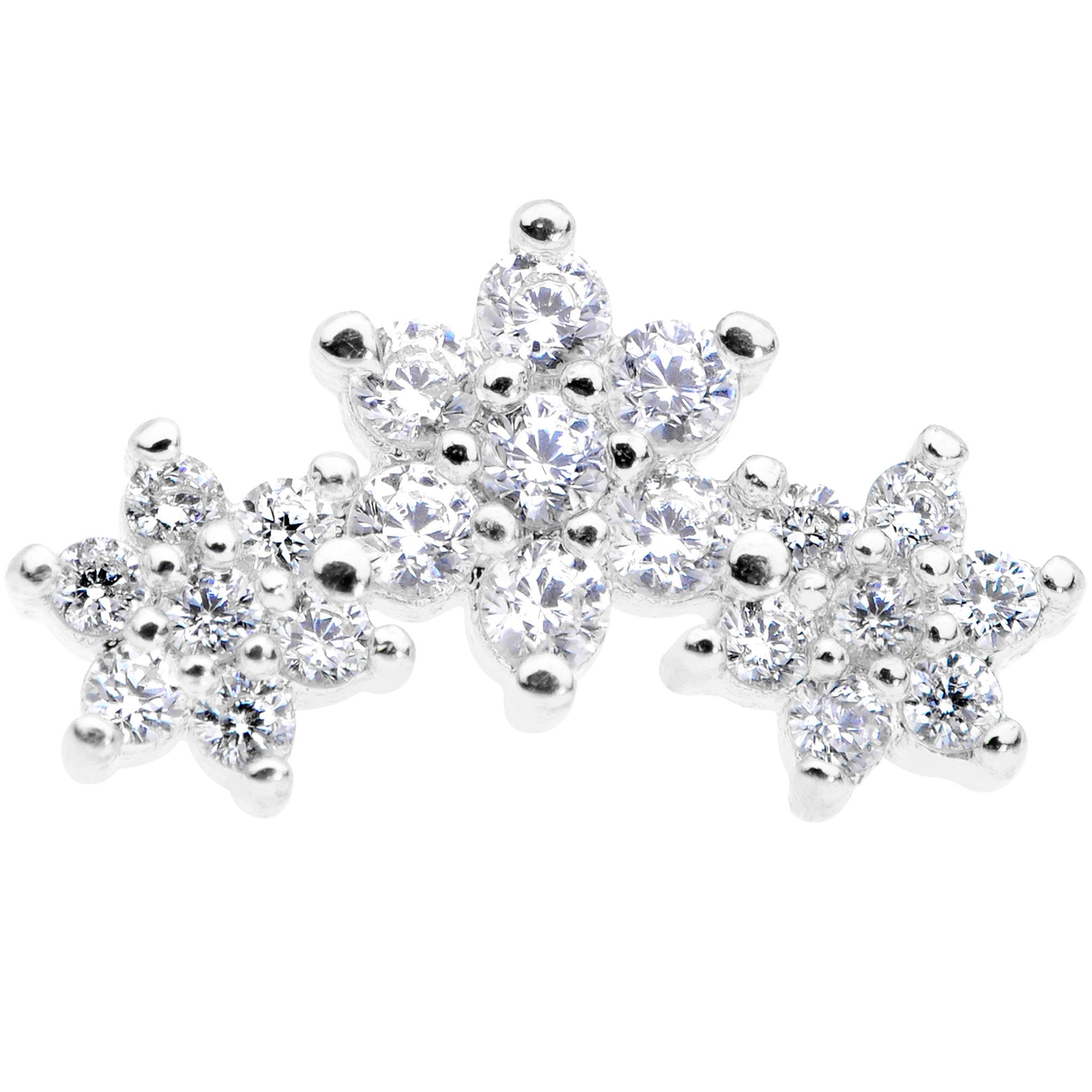 16G 5/16 Clear CZ Flowers Cartilage Tragus Earring