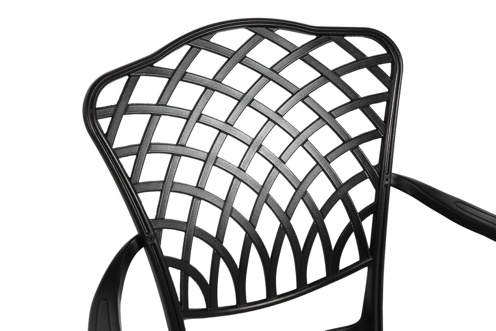 3 Piece Patio Bistro Set Cast Aluminum Bistro Table and Chairs Set of 2 with Umbrella Hole,All Weather Metal Bistro Table Set,Outdoor Patio Furniture Set for Garden Black