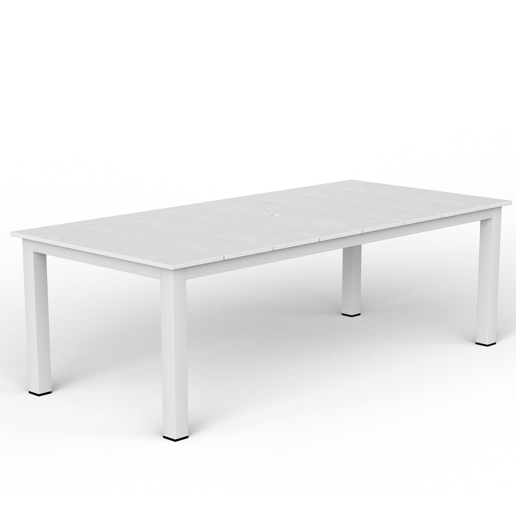 A single outdoor dining table that can be used in multiple scenarios