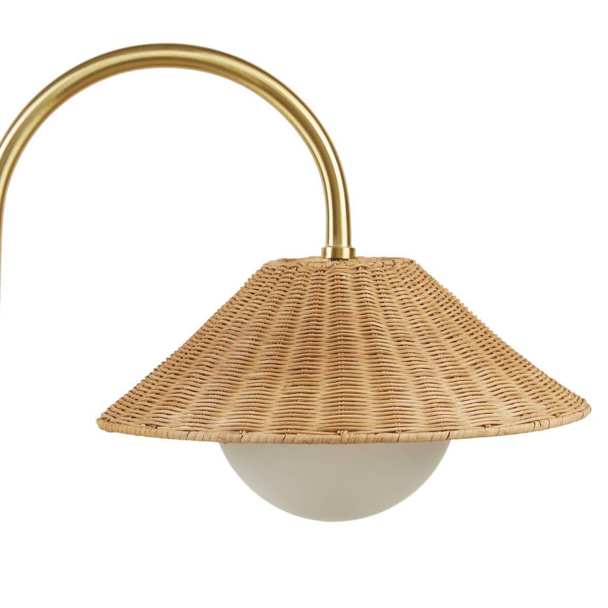 Rattan Weave Shade Floor Lamp Gold/Natural See below