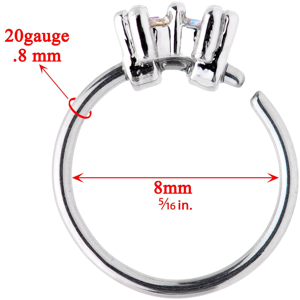 20G 5/16 Aurora Gem Duo Petite Nose Hoop